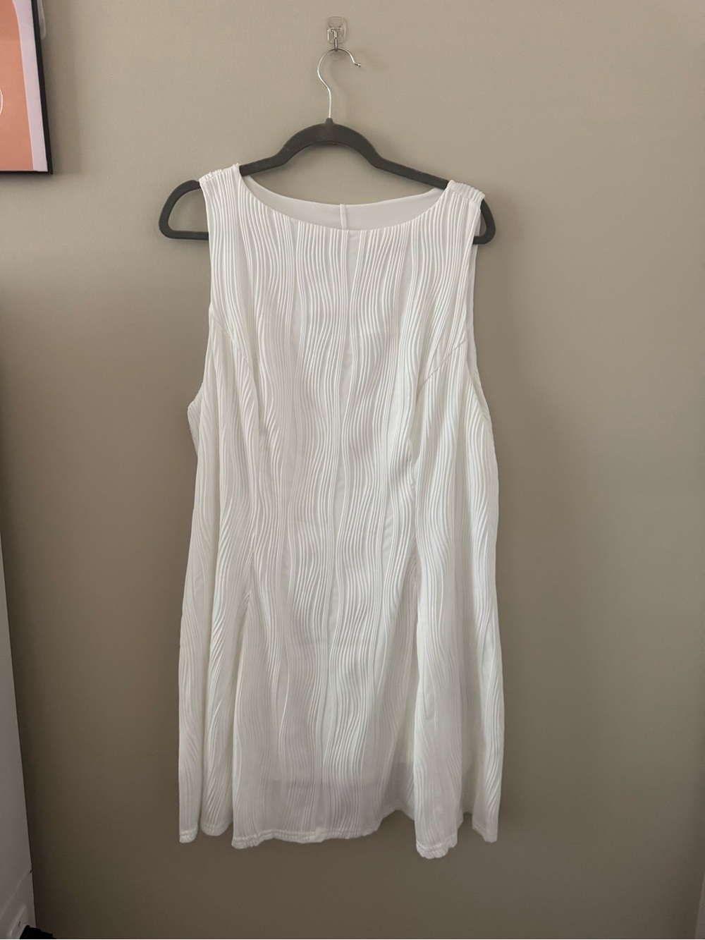 Sleeveless White Textured Sundress